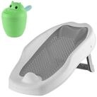 relaxdays Badesitz Baby-Badehilfe Set mit Haarwaschbecher (2-tlg), grau