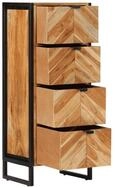 vidaXL Badkommode, Badschrank 40x30x100 cm Massivholz Akazie und Eisen
