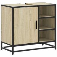 vidaXL Badezimmer-Set Badezimmer-Waschbeckenschrank Sonoma-Eiche 65x33x60 cm,...