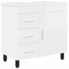 vidaXL Badezimmerspiegelschrank Waschtisch Hochglanz Wei&szlig; 60 x 35 x 60 cm