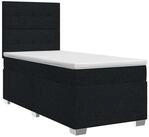 vidaXL Bett Boxspringbett mit Matratze Schwarz 90 x 200 cm Stoff (1-tlg)