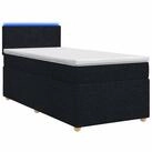 vidaXL Bett Boxspringbett mit Matratze Schwarz 80 x 200 cm Stoff (1-tlg)