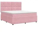 vidaXL Bett Boxspringbett mit Matratze mit Kopfteil Rosa 140 x 200 cm Samt...