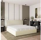 Masseno Polsterbett BENIRA 200x200 cm gelb (mit Bettkasten und Lattenrost)