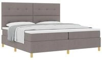 vidaXL Bett Boxspringbett mit Kopfteil Taupe 200 x 200 cm Stoff (1-tlg)