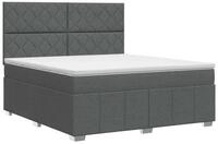 vidaXL Bett Boxspringbett mit Matratze Dunkelgrau 140 x 190 cm Stoff (1-tlg)
