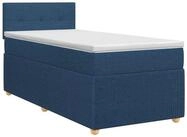 vidaXL Bett Boxspringbett mit Matratze mit Kopfteil Blau 90 x 200 cm Stoff...