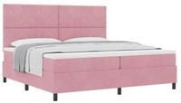 vidaXL Bett Boxspringbett mit Kopfteil Rosa 200 x 200 cm Samt (1-tlg)