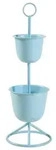 en.casa Blumenst&auml;nder, &raquo;Alphen&laquo; mit 2 T&ouml;pfen 76,5x&Oslash;26cm Metall Hellblau...