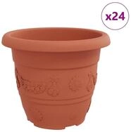 vidaXL Blumentopf Runder Blumentopf 24 stk. Ziegelrot &Oslash; 30 x 25 cm Kunststoff...