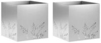 vidaXL Blumentopf Garten-Pflanzgef&auml;&szlig; 2 Stk. Silber 50 x 50 x 49 cm (2 St)