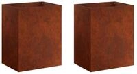 vidaXL Blumentopf Garten-Pflanzgef&auml;&szlig; 2 stk. Rostoptik 40 x 30 x 50 cm (2 St)