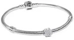 Pandora Silberarmband 21508, f&uuml;r Damen Silber Geschenk-Set mit Mini Kleeblatt...
