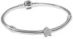 Pandora Silberarmband 21512, f&uuml;r Damen Geschenkset Silber mit Mini Stern matt