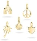 Tamaris Anh&auml;nger Set Multipack All About Beads Regenbogen Peace-Zeichen Palme