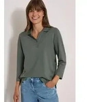 CECIL Poloshirt 3/4-Arm Shirt mit Knopfdetails / unifarben gr&uuml;n L (42)