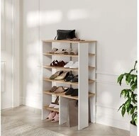 Vicco Schuhregal Marlon, Wei&szlig;/Goldkraft Eiche, 60 x 100 cm mit 5 F&auml;chern,...