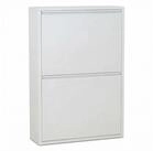 ebuy24 Schuhschrank Pisa Schuhschrank mit 2 T&uuml;ren. Metall wei&szlig;. Wird f