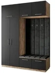 Masseno Garderobenschrank REMA 180 x 240 cm Garderoben-Set mit 2 T&uuml;ren Eiche...