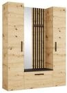 Masseno Garderobenschrank MODULO 160,6 x 204 cm Flurm&ouml;bel mit Spiegel und 2...