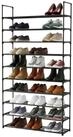 relaxdays Schuhregal Stecksystem Metall, 1-tlg., schwarz, 10 Ebenen, 94 cm
