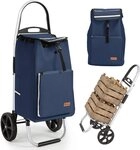 Sekey Einkaufstrolley 2 in 1 Klappbar Einkaufswagen mit K&uuml;hlfach - 50 Liter