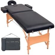 vidaXL Massageliege Massageliege 2-Zonen Klappbar 10 cm Sitz Schwarz