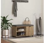 vidaXL Sitzbank, Flurbank mit Kissen Uni Artisan-Eiche 80 x 38 x 46 cm