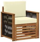 vidaXL Sofaelement Outdoor Mittelsofa Natur (1 St)