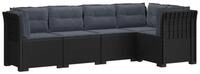 vidaXL Sofaelement 5-Sitzer Gartensofa mit Kissen Rattan-Look PP Anthrazit