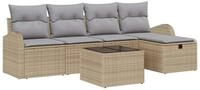 vidaXL Loungesofa Sofa Set mit Kissen mit Speicher Beige und Hellgrau...
