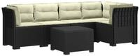 vidaXL Sofaelement 5-Sitzer Gartensofa mit Kissen Rattan-Look PP Anthrazit