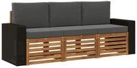 vidaXL Gartenlounge-Set Sofagarnituren 3 stk. Massivholz, (3-tlg)