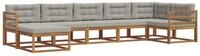 vidaXL Gartenlounge-Set Outdoor-Sofagarnitur 7 stk. Nat&uuml;rlich und Hellgrau,...