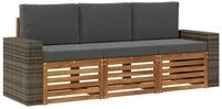 vidaXL Gartenlounge-Set Sofagarnituren 3 stk. Massivholz, (3-tlg)