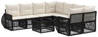 vidaXL Gartensofa Gartensofa-set 9 stk. Schwarz Poly-Rattan, 9 Teile