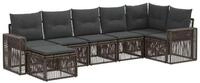 vidaXL Gartenlounge-Set Gartensofa-set 7 stk. Grau und Dunkelgrau Poly-Rattan,