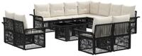vidaXL Gartensofa Gartensofa-set 12 stk. Schwarz und Cremewei&szlig; Poly-Rattan, 12...