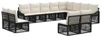 vidaXL Gartenlounge-Set Gartensofa-set 12 stk. Schwarz Poly-Rattan, (12-tlg)