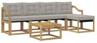 vidaXL Gartenlounge-Set Outdoor-Sofagarnitur 6 stk. Wei&szlig; und Hellgrau, (6-tlg)