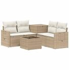 vidaXL Gartensofa Sofa Set 6 stk. Beige und Cremewei&szlig; Polyrattan und Stahl, 6...