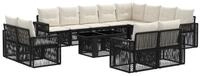 vidaXL Gartensofa Gartensofa-set 13 stk. Schwarz und Cremewei&szlig; Poly-Rattan, 13...