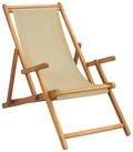 vidaXL Gartenstuhl Liegestuhl Beige Massivholz (1 St)