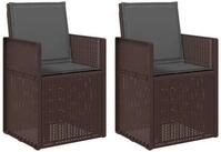 vidaXL Gartenstuhl Garten Esszimmerst&uuml;hle 2 stk. Braun und Anthrazit PP (2 St)