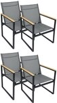 VCM Gartenstuhl 4er Set Balkonstuhl Volasi H. 83 x B. 54 x T. 65cm (4 St),