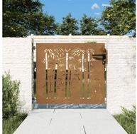 vidaXL Gartentor, Gartentor 85x75 cm Cortenstahl Bambus-Design