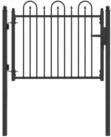 vidaXL Gartentor Zauntor DRONTEN 100 x 75 cm Metall Schwarz Abschlie&szlig;bar
