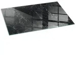 Tulup Bodenschutzplatte Schwarz Elegantes Marmormuster, Geh&auml;rtetem Glas f&uuml;r