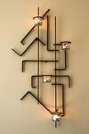 DanDiBo Teelichthalter MIX4 Schwarz Wandkerzenhalter Metall 73 cm...