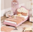 STILVORA Polsterbett 90x200 mit LED-Licht,Kinderbett Jugendbett mit